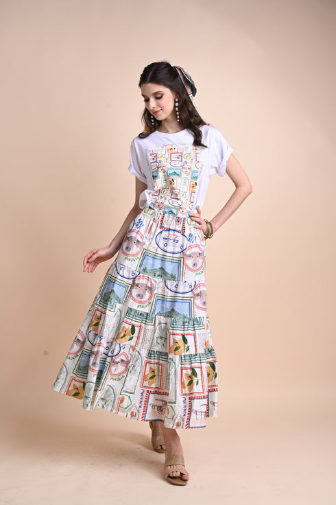 Jenny Print Series 2: Pamana Postmarks - Texana A-line Maxi Skirt