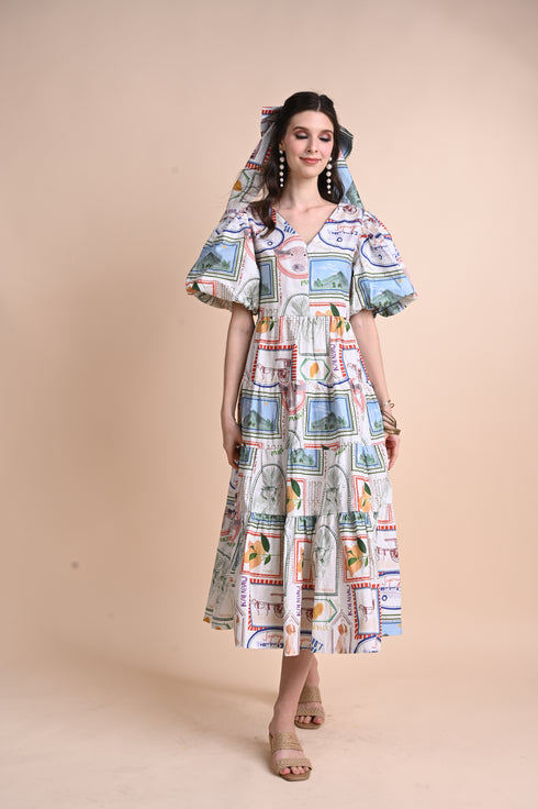 Jenny Print Series 2: Pamana Postmarks - Tiana Maxi Dress