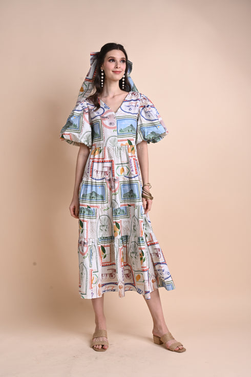 Jenny Print Series 2: Pamana Postmarks - Tiana Maxi Dress