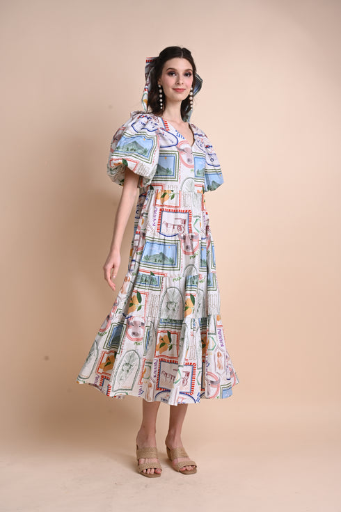 Jenny Print Series 2: Pamana Postmarks - Tiana Maxi Dress