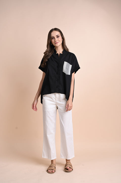 CHICKS x GS: Soledad Linen Black Top
