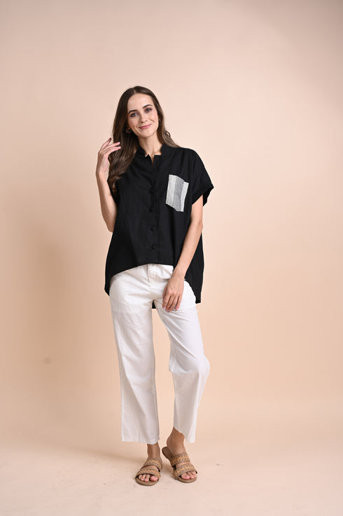 CHICKS x GS: Soledad Linen Black Top