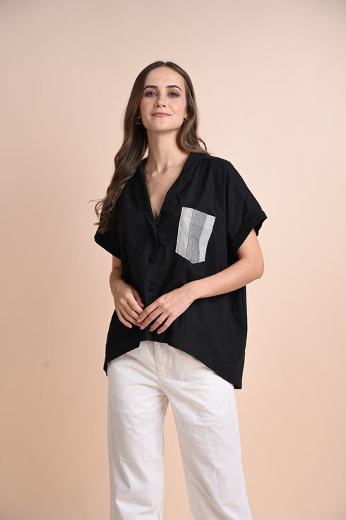 CHICKS x GS: Soledad Linen Black Top