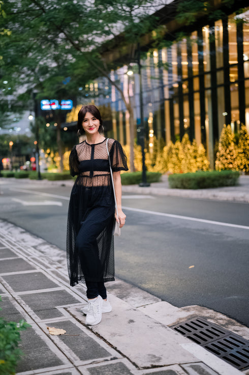 Alhambra x GS by Rica Peralejo: Amelia Parisian Dots See Through Dress (inner not included)