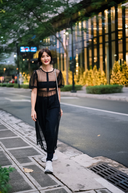 Alhambra x GS by Rica Peralejo: Amelia Parisian Dots See Through Dress (inner not included)