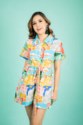 EMGEE by Get Spotted: Timeless Abode Romper in Discover Negros Artist Series Fabric
