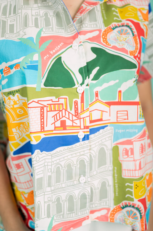 GS Limited Ed Discover Negros Artist Series: Coastal Serenity Oversized Top