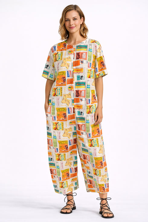 EMGEE by Get Spotted: Oversized Jumpsuit in Batang 90s Fabric
