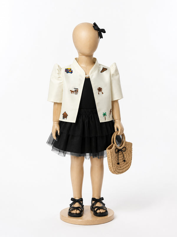 EMGEE by Get Spotted: Modern Filipiniana Trinidad Bolero for Little Girls