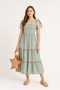 EMGEE by Get Spotted Holiday 2025: Bushy Seerksucker Maxi Dress in Seersucker Green