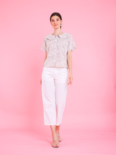 GET SPOTTED SHOP STOCKS Barbiecore: Sofia Collared Top