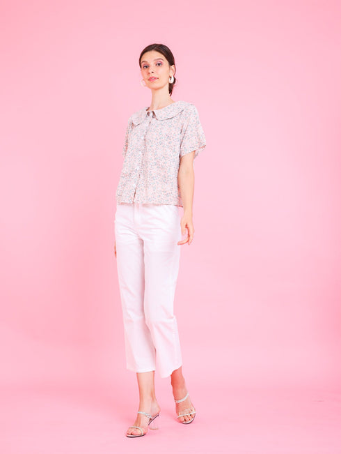 GET SPOTTED SHOP STOCKS Barbiecore: Sofia Collared Top