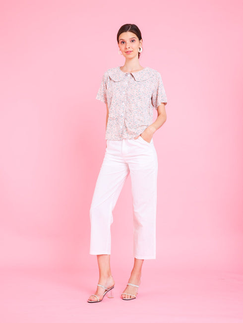 GET SPOTTED SHOP STOCKS Barbiecore: Sofia Collared Top