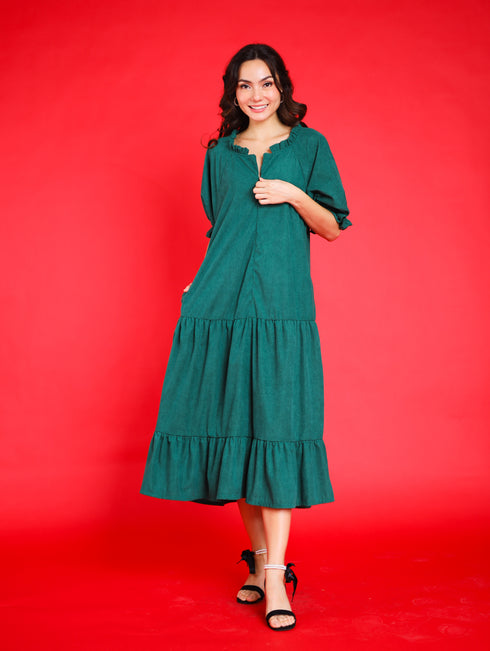 GS Holiday 2023: Audrey Dress in Christmas Green
