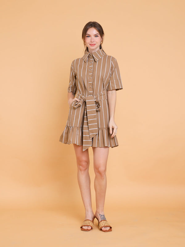 GET SPOTTED SHOP STOCKS Brown Collection: Carley Mini Dress