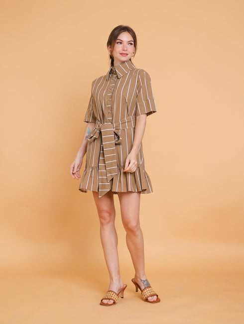 GET SPOTTED SHOP STOCKS Brown Collection: Carley Mini Dress