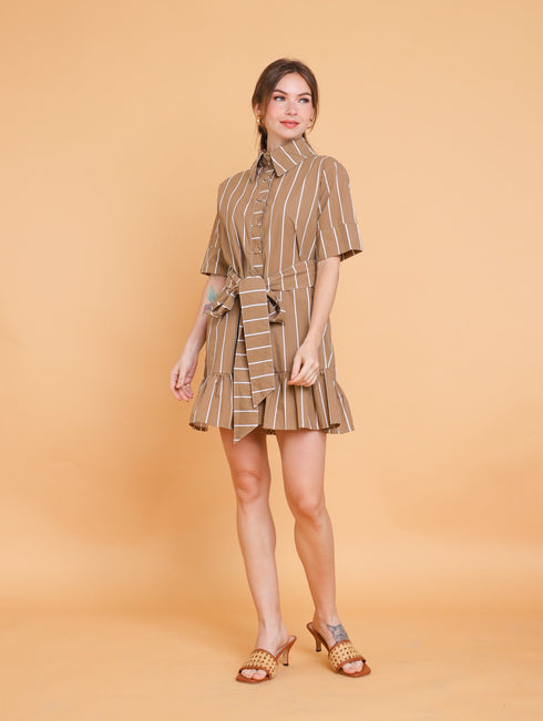 GET SPOTTED SHOP STOCKS Brown Collection: Carley Mini Dress