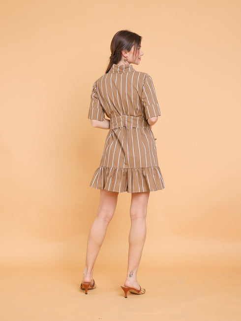 GET SPOTTED SHOP STOCKS Brown Collection: Carley Mini Dress