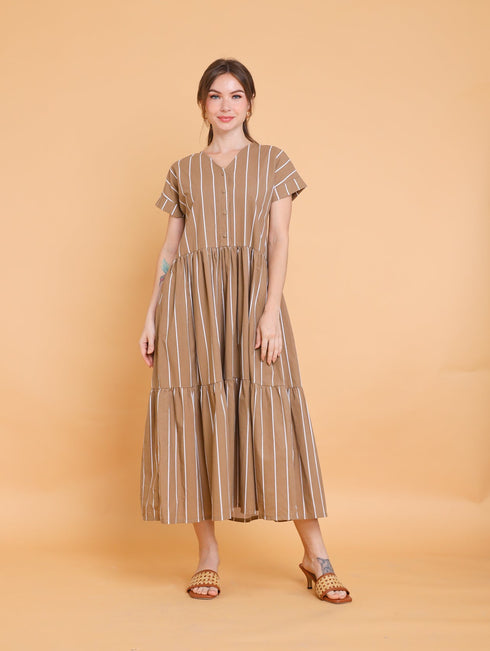 GET SPOTTED SHOP STOCKS Brown Collection: Berta Maxi Dress