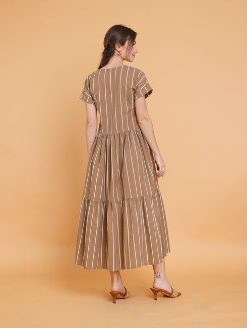 GET SPOTTED SHOP STOCKS Brown Collection: Berta Maxi Dress