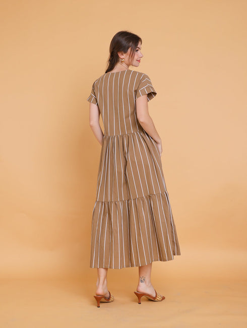 GET SPOTTED SHOP STOCKS Brown Collection: Berta Maxi Dress