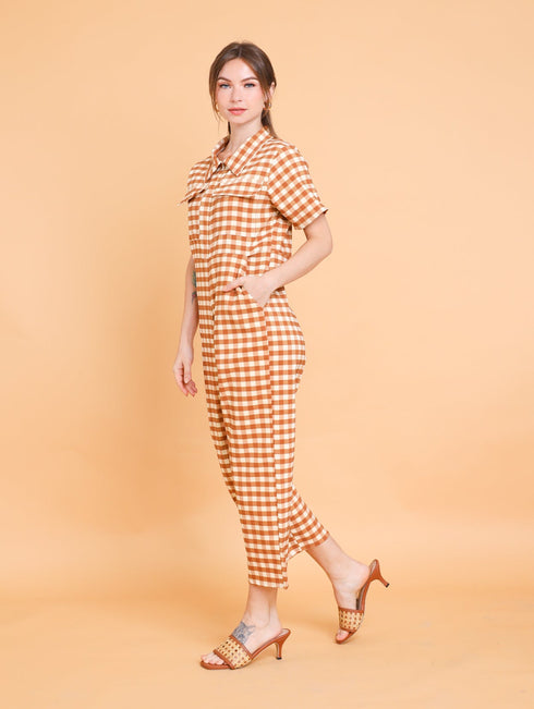 GET SPOTTED SHOP STOCKS Brown Collection: Idara Jumpsuit (LIMITED)