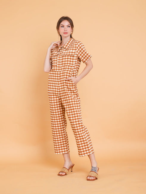 GET SPOTTED SHOP STOCKS Brown Collection: Idara Jumpsuit (LIMITED)