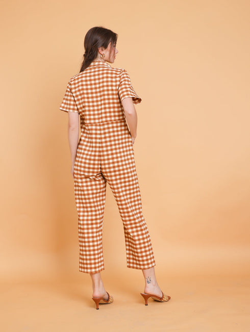 GET SPOTTED SHOP STOCKS Brown Collection: Idara Jumpsuit (LIMITED)