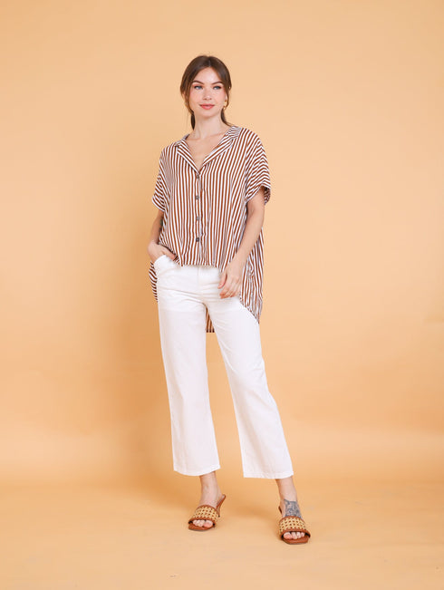 GET SPOTTED SHOP STOCKS Brown Collection: Adrienne Top