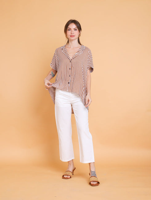 GET SPOTTED SHOP STOCKS Brown Collection: Adrienne Top