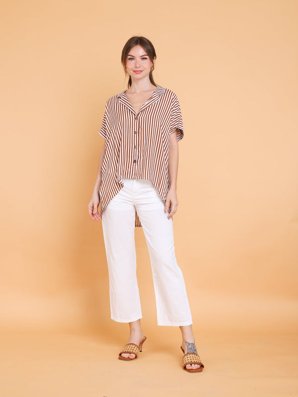GET SPOTTED SHOP STOCKS Brown Collection: Adrienne Top