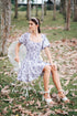 GET SPOTTED SHOP STOCKS Jenny Blue Porcelain: Daisy Floral Smocked-waist Dress