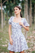 GET SPOTTED SHOP STOCKS Jenny Blue Porcelain: Daisy Floral Smocked-waist Dress