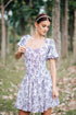 GET SPOTTED SHOP STOCKS Jenny Blue Porcelain: Daisy Floral Smocked-waist Dress