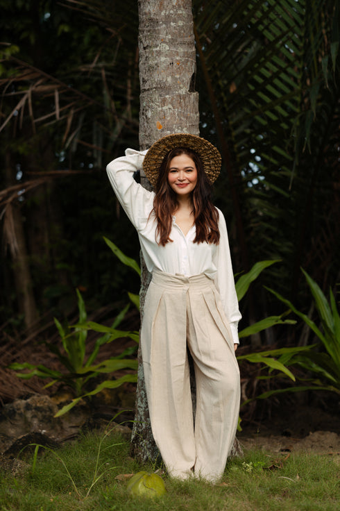 Bela Padilla x Get Spotted: Celeste Oversized Linen Button-Down Top