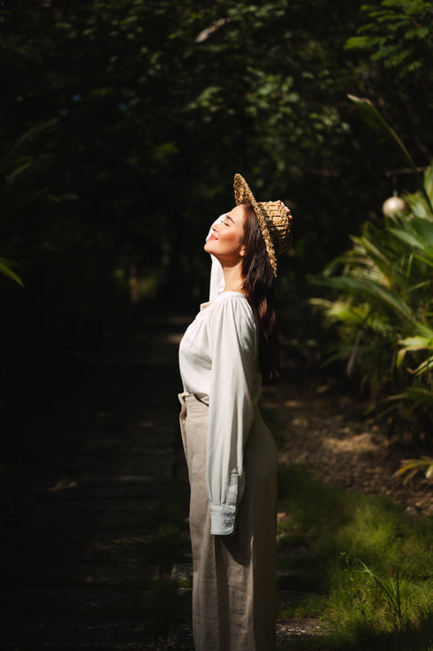 Bela Padilla x Get Spotted: Celeste Oversized Linen Button-Down Top