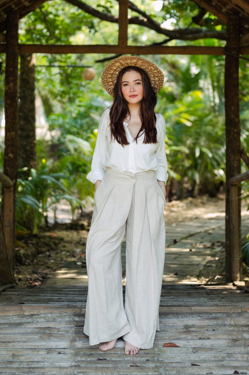 Bela Padilla x Get Spotted: Celeste Oversized Linen Button-Down Top
