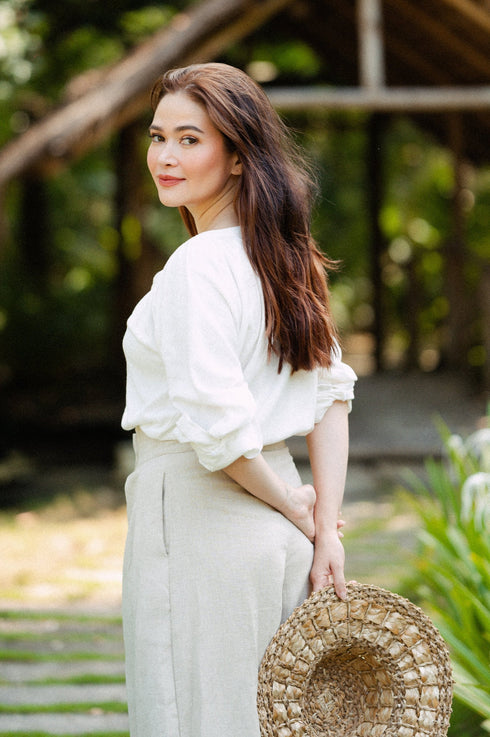 Bela Padilla x Get Spotted: Celeste Oversized Linen Button-Down Top