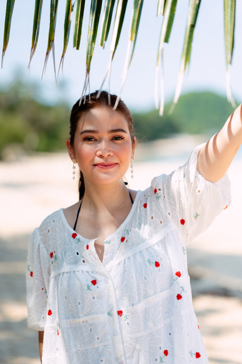 Bela Padilla x Get Spotted: Cristine Limited Edition Eyelet Dress with Rose Details