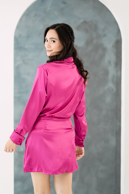 GS Party: Christine L/S Silk Dress