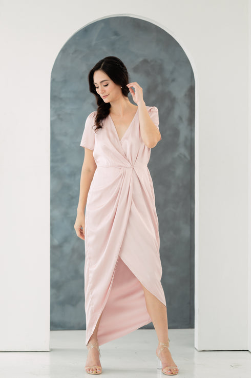 GS Party: Johanna Silk Dress with Sleeves