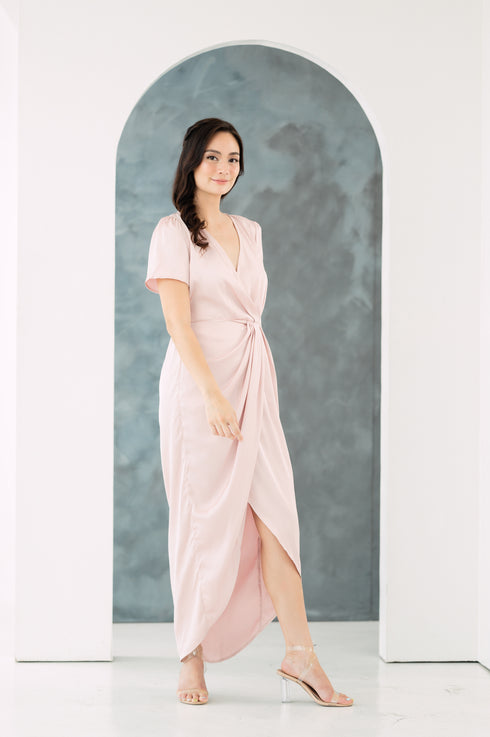 GS Party: Johanna Silk Dress with Sleeves