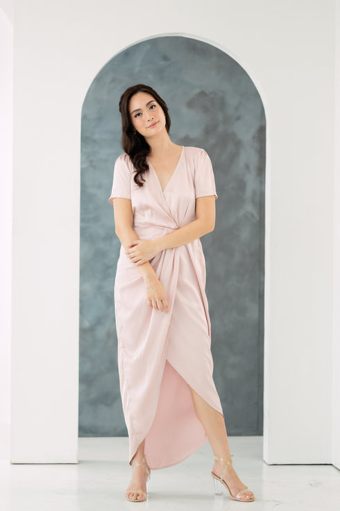 GS Party: Johanna Silk Dress with Sleeves