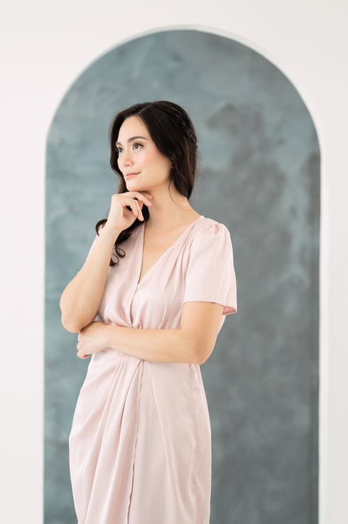 GS Party: Johanna Silk Dress with Sleeves