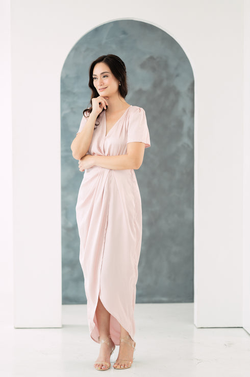 GS Party: Johanna Silk Dress with Sleeves