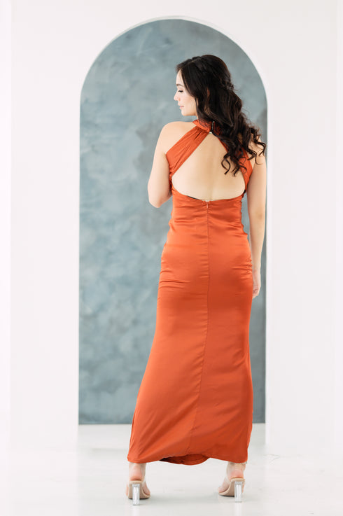 GS Party: Anna Halter/Backless Silk Maxi
