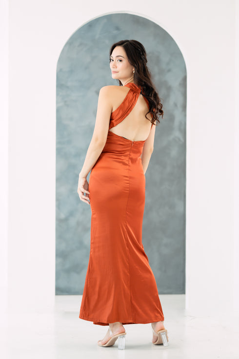 GS Party: Anna Halter/Backless Silk Maxi