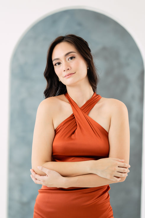 GS Party: Anna Halter/Backless Silk Maxi