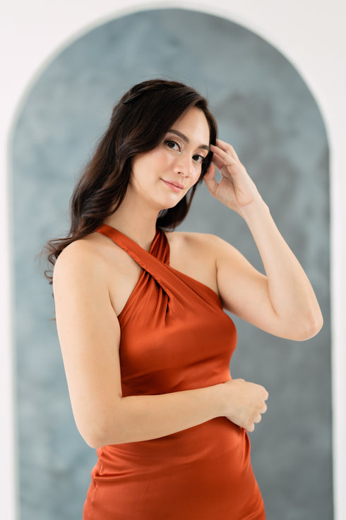 GS Party: Anna Halter/Backless Silk Maxi