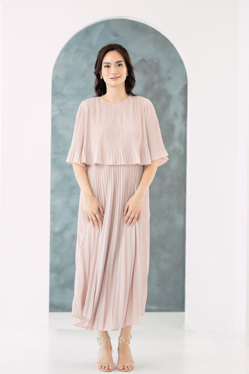 GS Party: Dianelle Flared Sleeve Pleated Dress